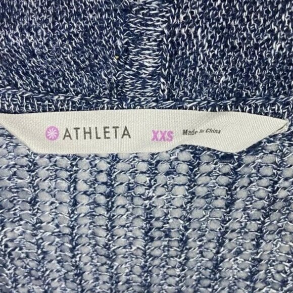 Athleta Cashmere Linen Cabrillo Cardigan Blue Size XXS‎ Open Front Knit Pockets - Picture 3 of 10